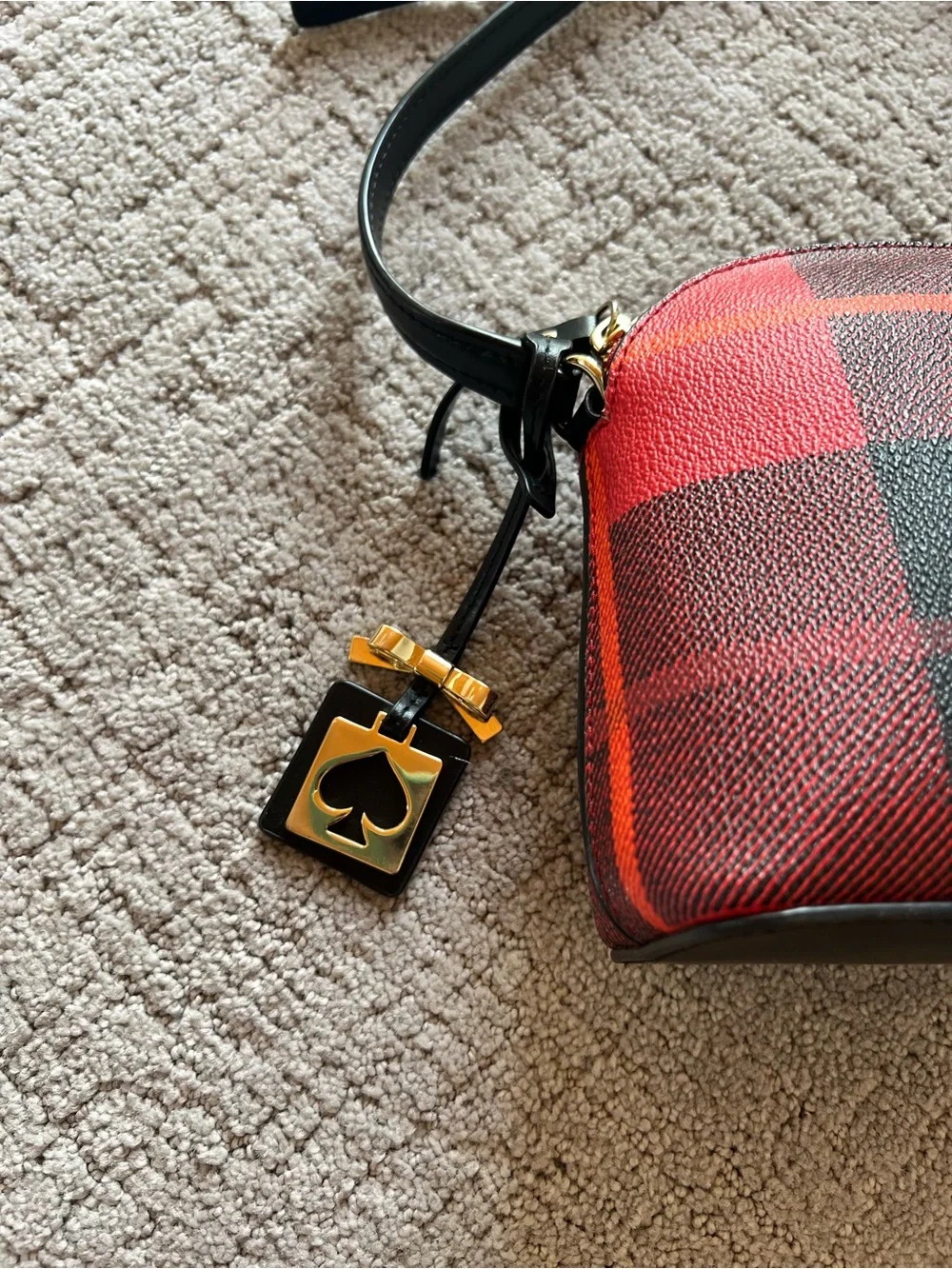 Kate Spade Red and Black Plaid Crossbody